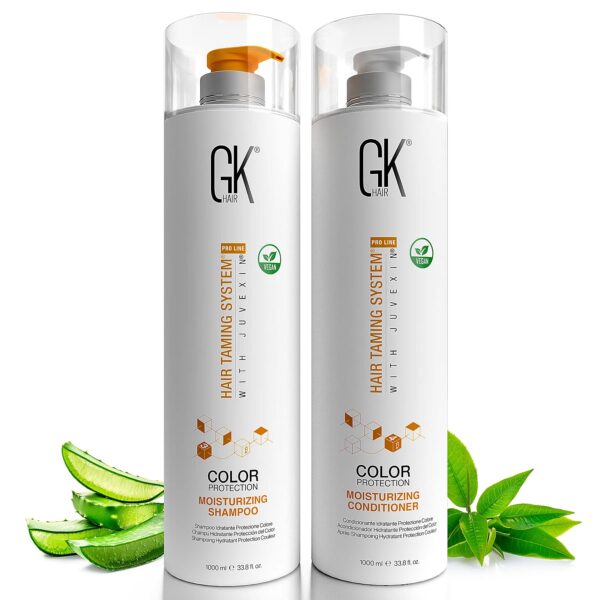 GKhair Moisturizing Shampoo & Conditioner for deep hydration and frizz-free hair